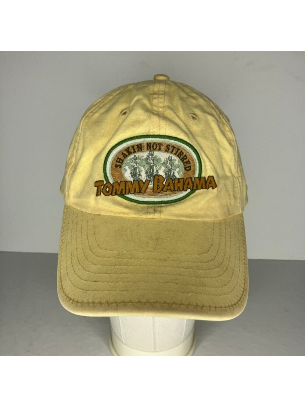 Tommy Bahama Hat Shakin Not Stirred Men's Adjustable Yellow Distressed